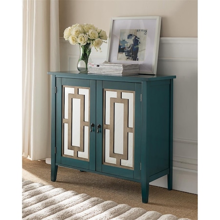 D2D Technologies 30 x 32 x 15 in. Wood Door Console Table - Antique Blue D22589232